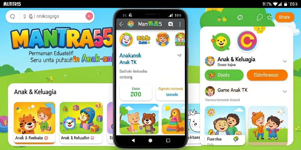 Tampilan antarmuka aplikasi Game Anak TK yang menarik dan interaktif.