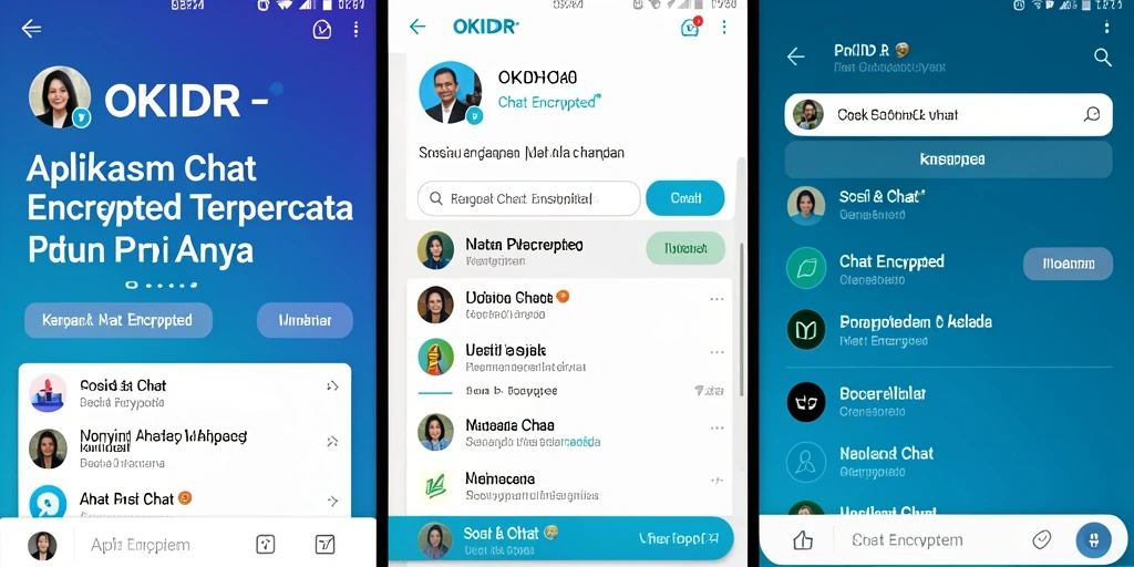 Tampilan antarmuka pengguna OKIDR untuk Chat Encrypted.