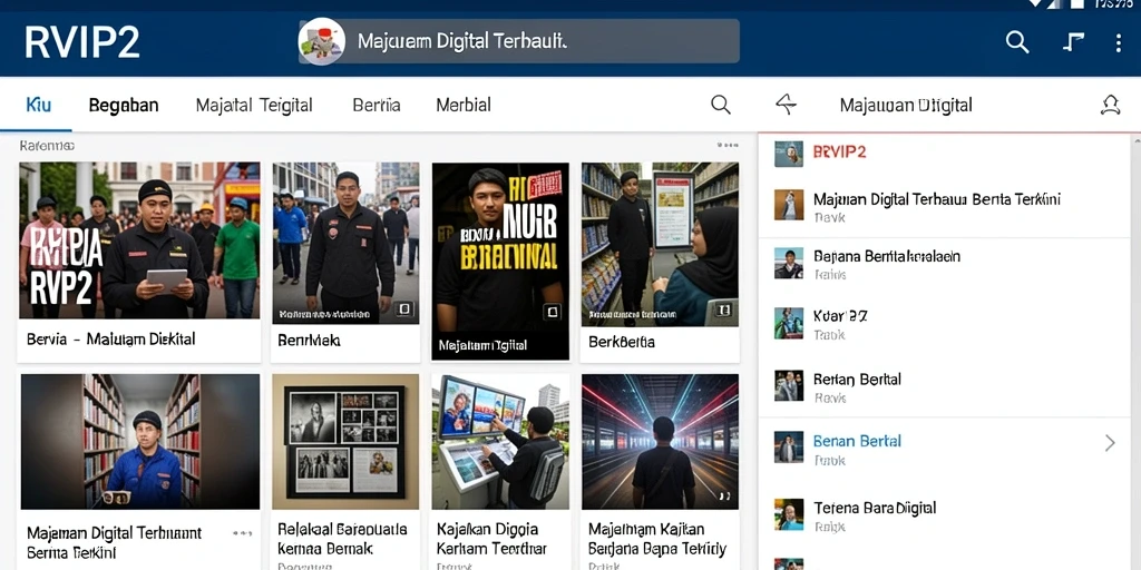 Antarmuka aplikasi RVIP2 yang modern dan menarik.
