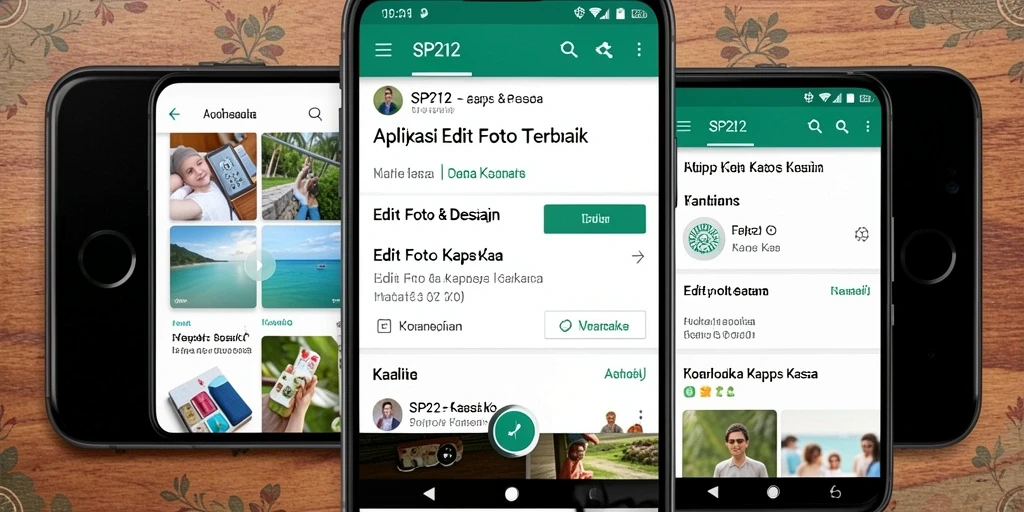 Antarmuka aplikasi SP212 yang menarik untuk Edit Foto Kertas Kaca.
